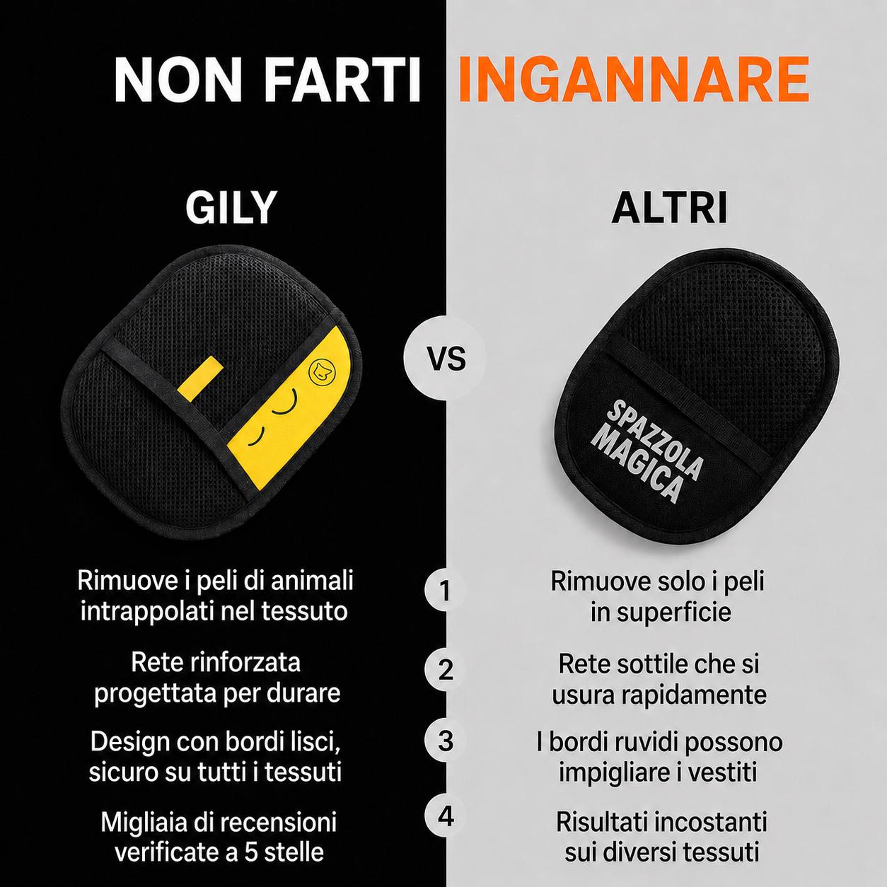 GilyGlove “il guanto rimuovi-peli lavabile per casa e vestiti”